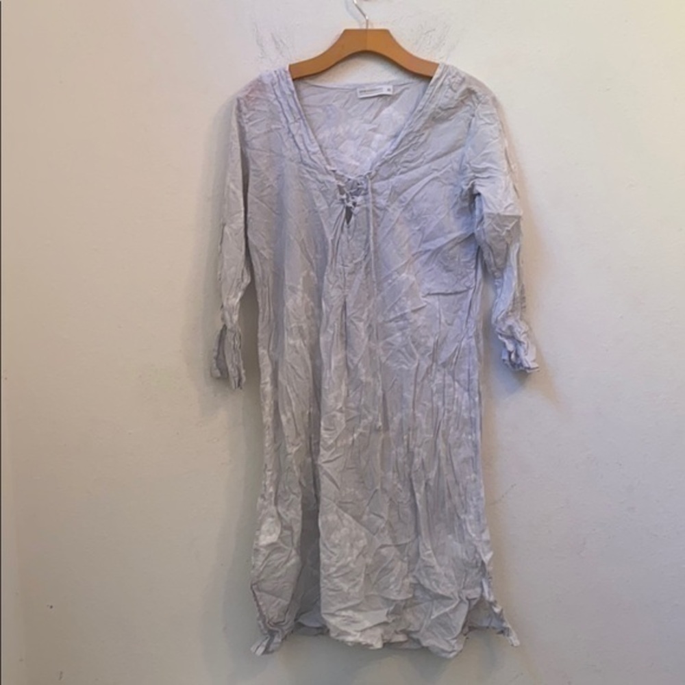One Season medium solid white v neck dress